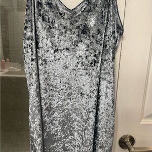 Velvet Sleeveless Dress in Gray